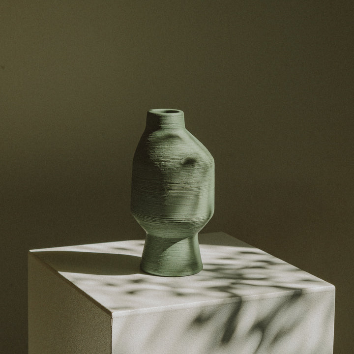 ceramic vase duo - olive and greener colourways - Dennis Did It