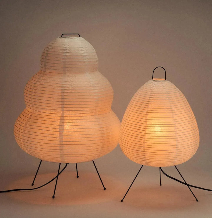 rice paper floor lamp bundle - two tall lantern lamp set - Dennis Did It