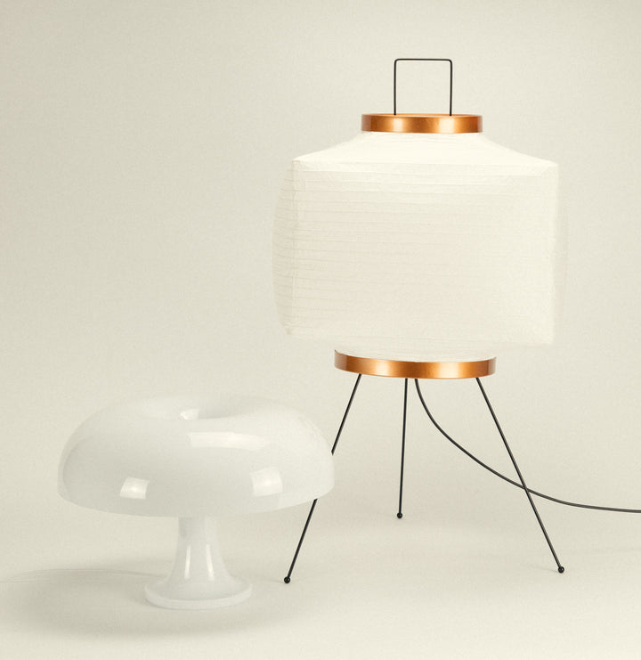 square floor lamp and snow white ceramic lamp bundle - Dennis Did It