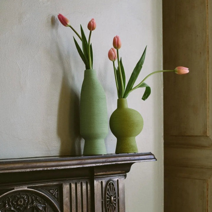 ceramic vase - matcha green glaze - Dennis Did It