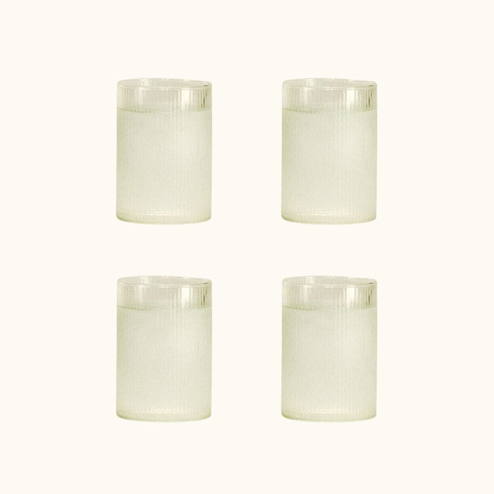ribbed drinking glass set of 4 - textured glassware - Dennis Did It