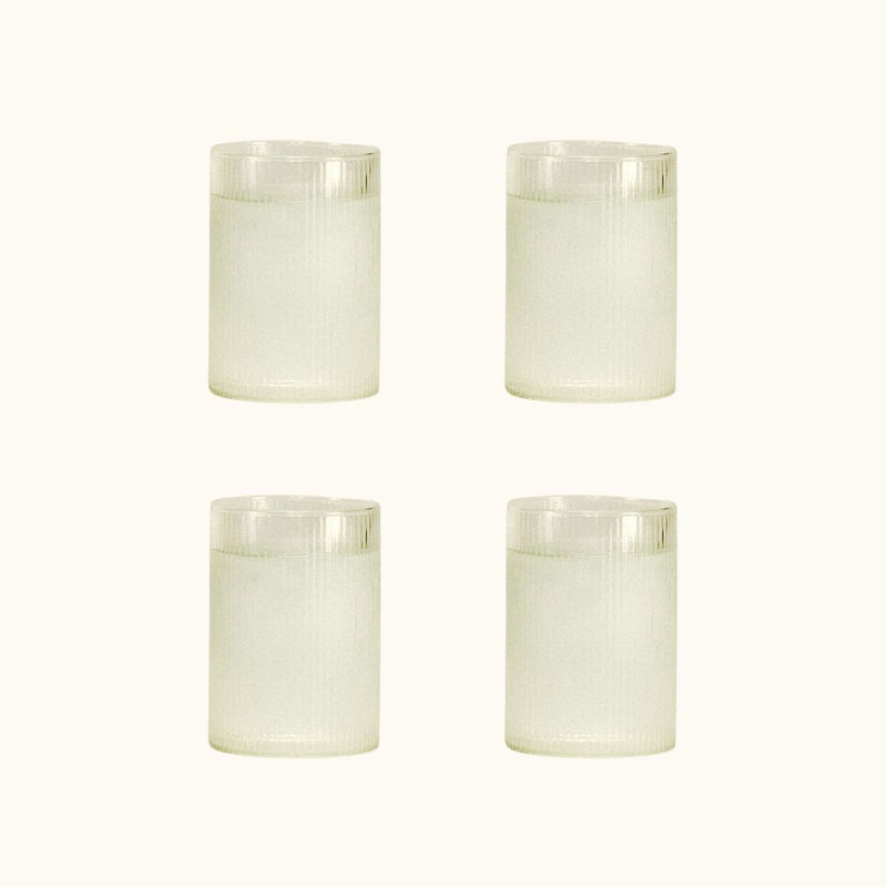 ribbed drinking glass set of 4 - textured glassware - Dennis Did It