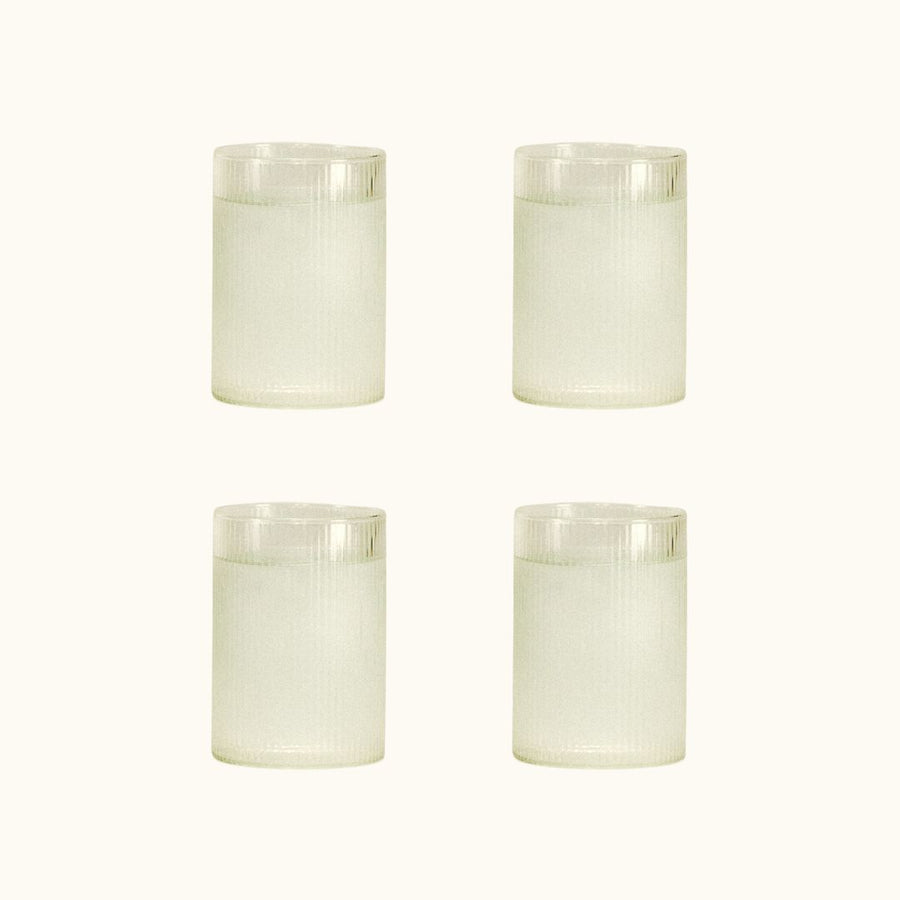 ribbed drinking glass set of 4 - textured glassware - Dennis Did It