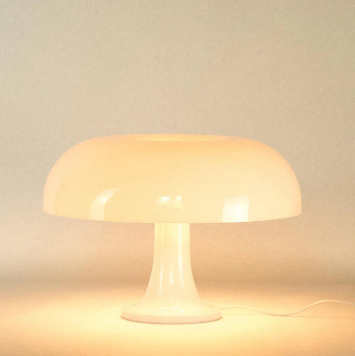 Puffball Lamp in Snow White, lit - Dennis Did It