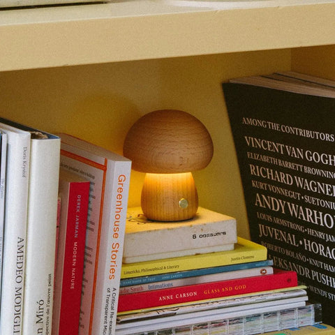 Cordless rechargeable table lamp on a restaurant table setting