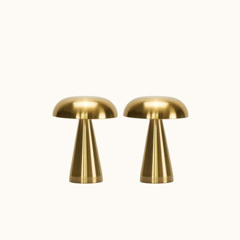 Brassy Gold Lamp Duo