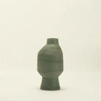 ceramic vase - earthy olive green glaze - Dennis Did It