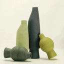 ceramic vase - earthy olive green glaze - Dennis Did It