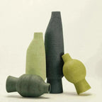 ceramic vase - earthy olive green glaze - Dennis Did It