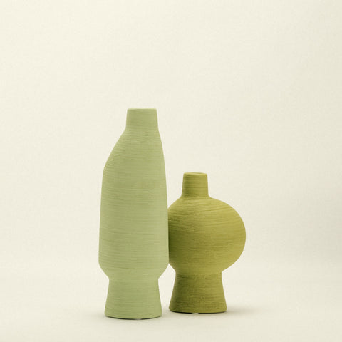 Grassy Vase Duo | Lime & Matcha