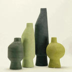 ceramic vase - earthy olive green glaze - Dennis Did It