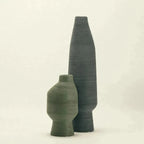 ceramic vase - earthy olive green glaze - Dennis Did It