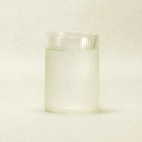 ribbed drinking glass - textured glassware - Dennis Did It