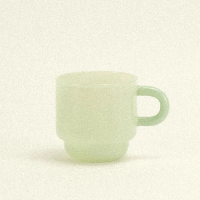 ceramic cup soft green colourway - minimalist mug - Dennis Did It