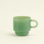 ceramic cup green colourway - handmade stoneware mug - Dennis Did It