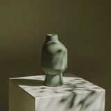 ceramic vase - earthy olive green glaze - Dennis Did It