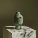 ceramic vase - earthy olive green glaze - Dennis Did It