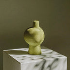 ceramic vase - lime green glaze - Dennis Did It