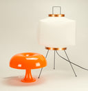 square floor lamp and blood orange ceramic lamp bundle - Dennis Did It
