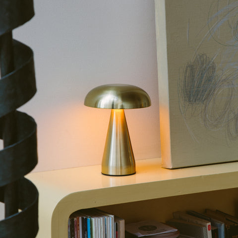 Brassy Gold Lamp Duo