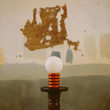 sculptural glass and timber lamp - blood orange - Dennis Did It