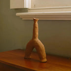 textured ceramic bud vase - brown glaze - Dennis Did It