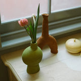 ceramic vase - lime green glaze - Dennis Did It