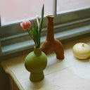 ceramic vase - lime green glaze - Dennis Did It