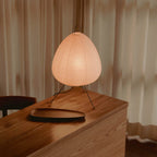 japandi floor lamp - rice paper shade timber base - Dennis Did It
