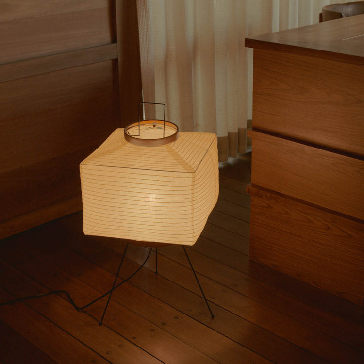 minimalist floor lamp - square rice paper shade - Dennis Did It