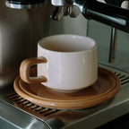 Spill the Tea Cup and Saucer | Coffee and Cream-Dennis Did It
