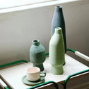 ceramic vase - earthy olive green glaze - Dennis Did It
