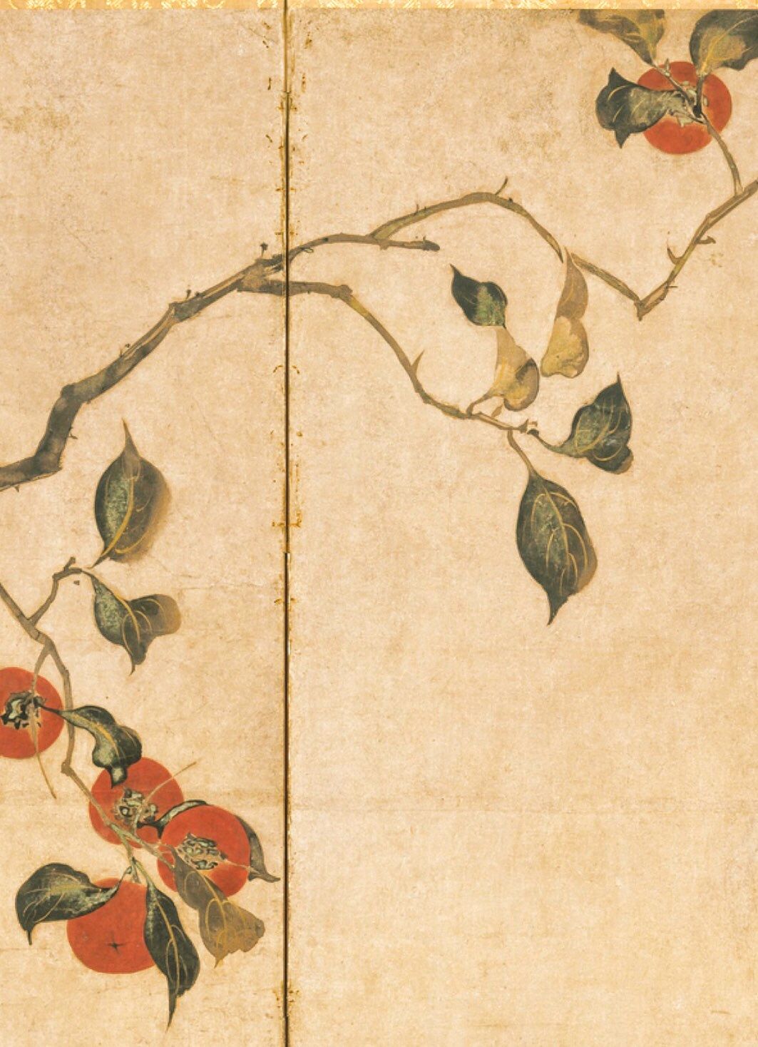 The Persimmon Tree folding screen by Sakai Hoitsu