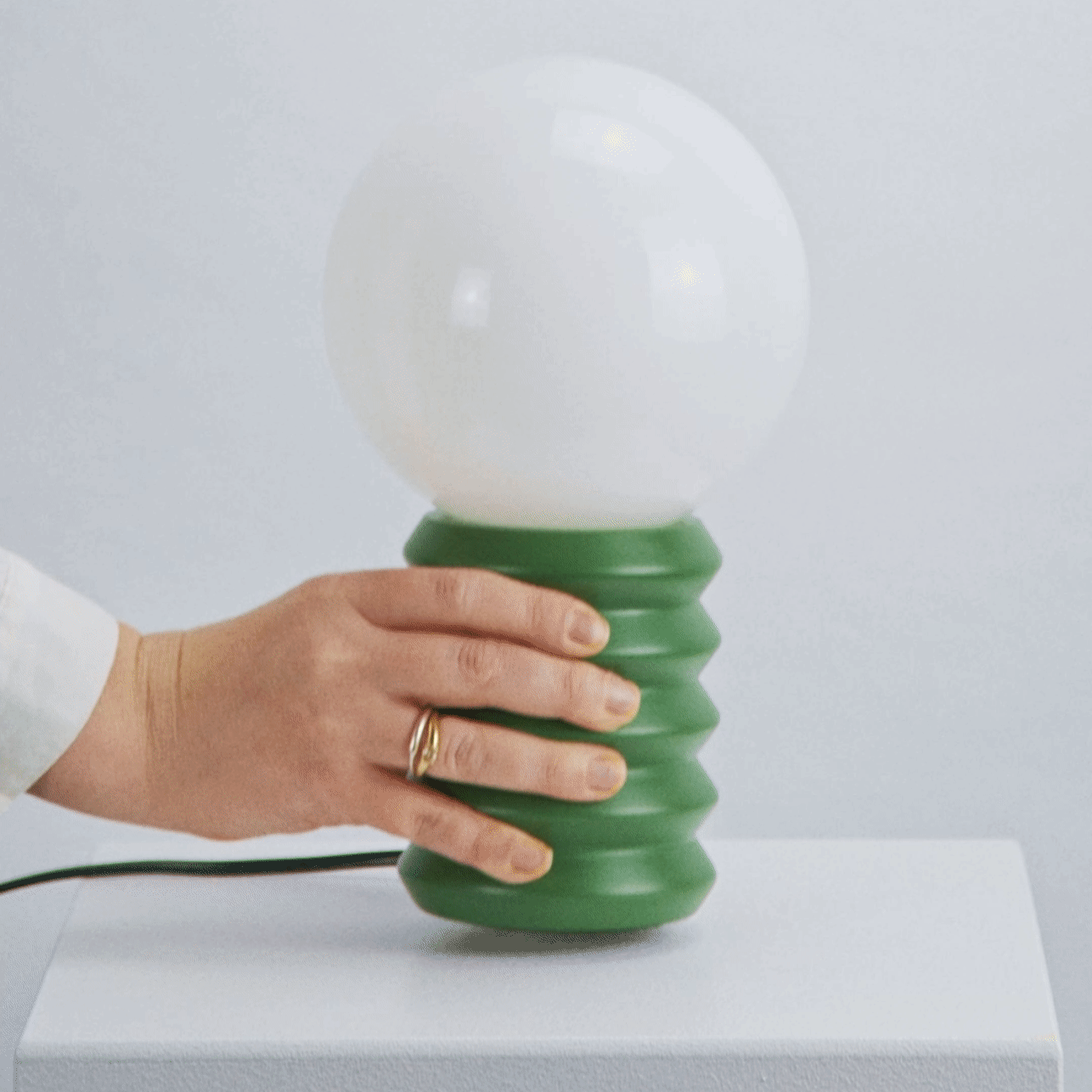 Ribbon Lamp | Forest Green - styled room
