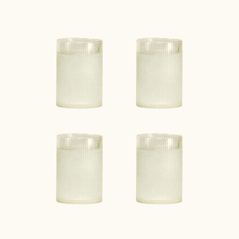 Fine Ribbed Glass Bundle | Set of 4
