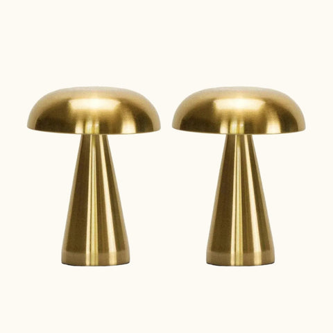 Brassy Gold Lamp Duo