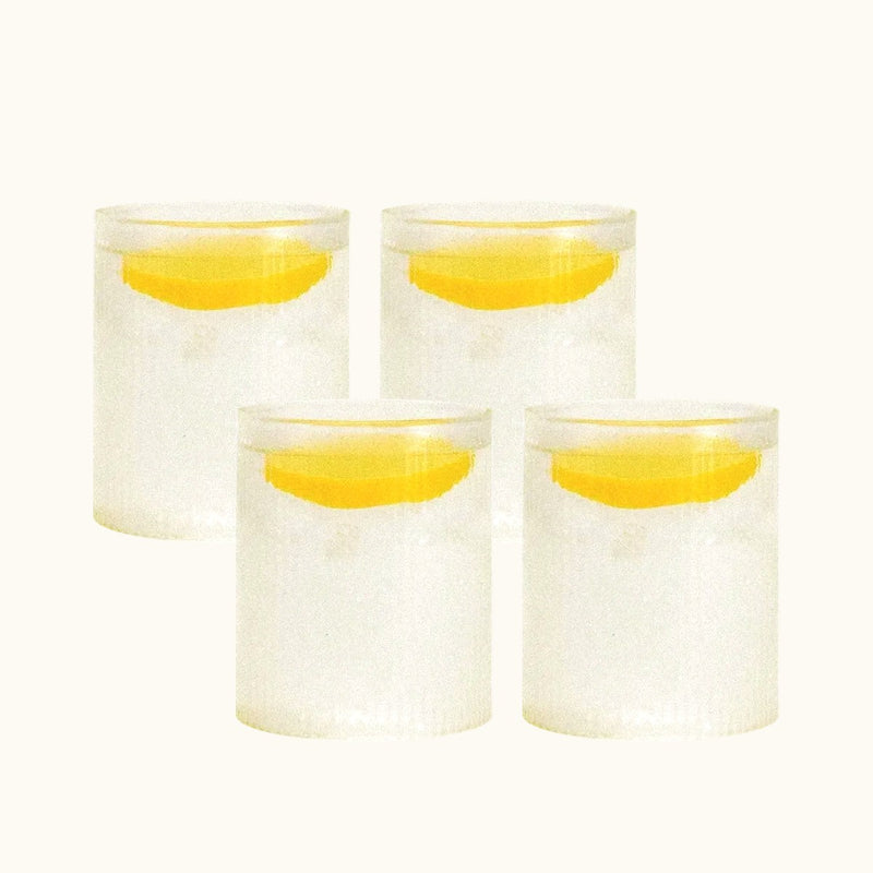 Fine Ribbed Glass Bundle | Set of 4