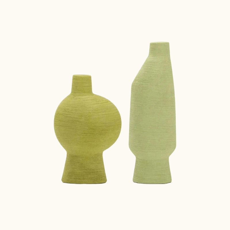 Grassy Vase Duo | Lime & Matcha