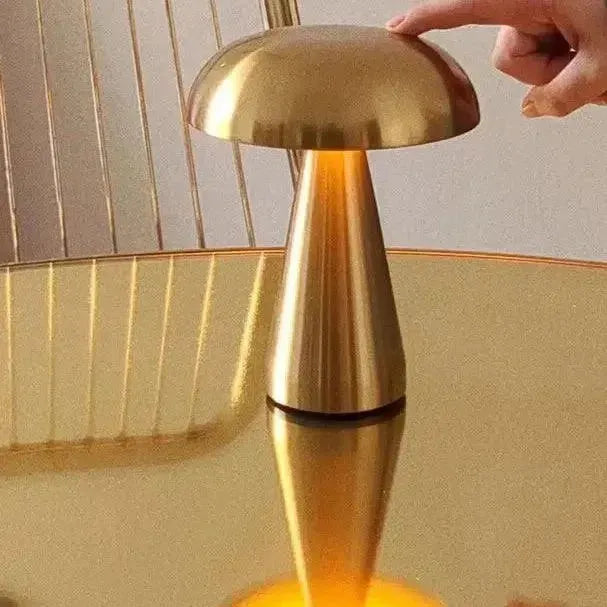 Portable Metal Touch Lamp | Brassy Gold-Dennis Did It